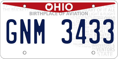 OH license plate GNM3433