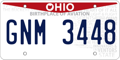 OH license plate GNM3448