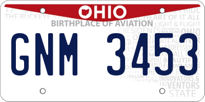 OH license plate GNM3453