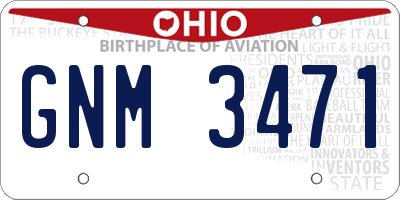 OH license plate GNM3471