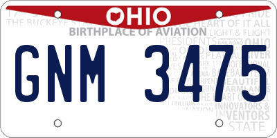 OH license plate GNM3475