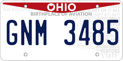 OH license plate GNM3485