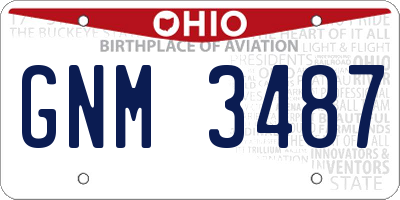 OH license plate GNM3487