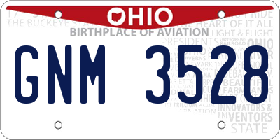 OH license plate GNM3528