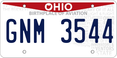 OH license plate GNM3544