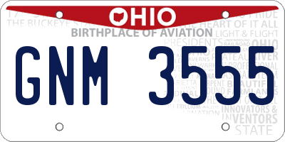OH license plate GNM3555