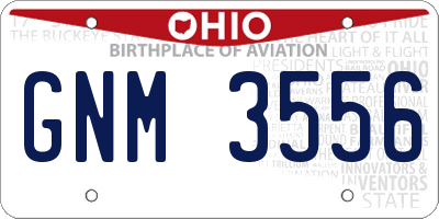OH license plate GNM3556