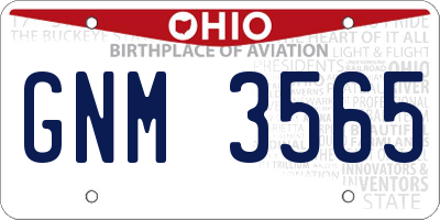 OH license plate GNM3565