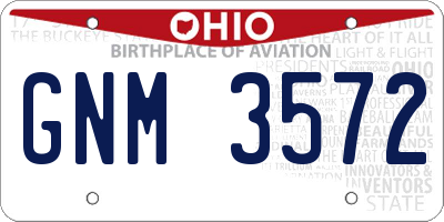 OH license plate GNM3572