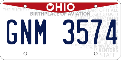OH license plate GNM3574
