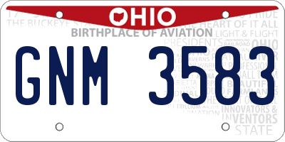 OH license plate GNM3583