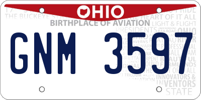 OH license plate GNM3597