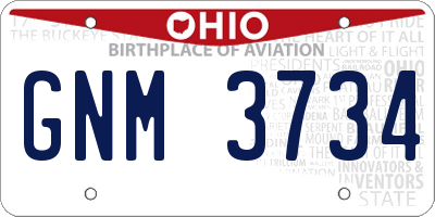 OH license plate GNM3734