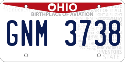 OH license plate GNM3738