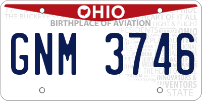 OH license plate GNM3746