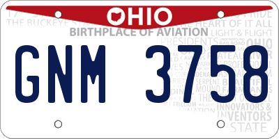 OH license plate GNM3758