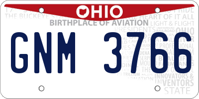 OH license plate GNM3766