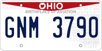 OH license plate GNM3790