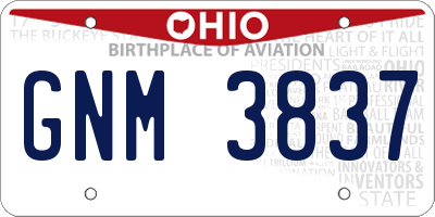 OH license plate GNM3837