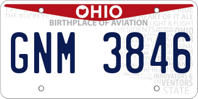 OH license plate GNM3846