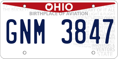 OH license plate GNM3847