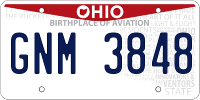 OH license plate GNM3848