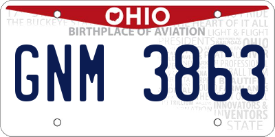 OH license plate GNM3863