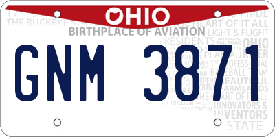 OH license plate GNM3871