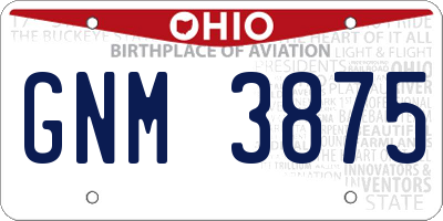 OH license plate GNM3875