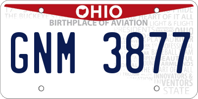 OH license plate GNM3877