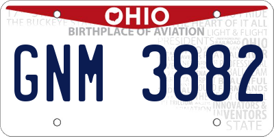 OH license plate GNM3882