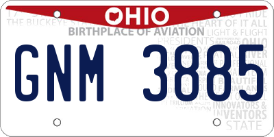 OH license plate GNM3885