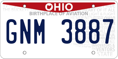 OH license plate GNM3887