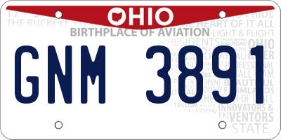 OH license plate GNM3891