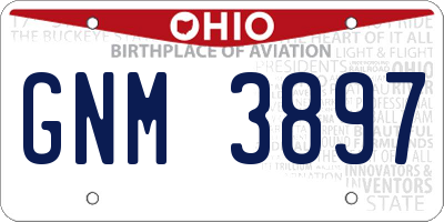 OH license plate GNM3897