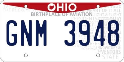 OH license plate GNM3948