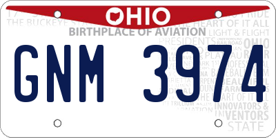 OH license plate GNM3974