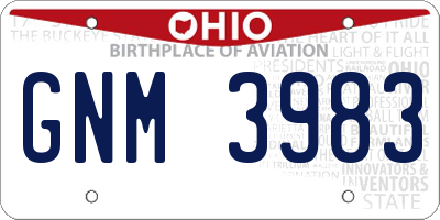 OH license plate GNM3983