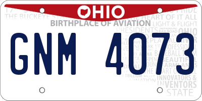 OH license plate GNM4073