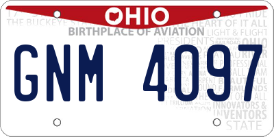 OH license plate GNM4097