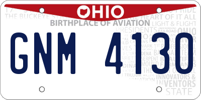 OH license plate GNM4130