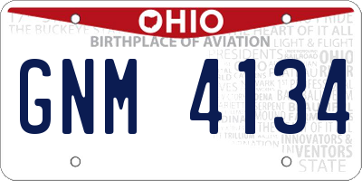 OH license plate GNM4134