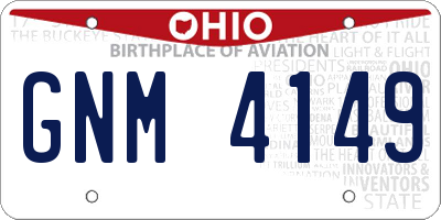 OH license plate GNM4149