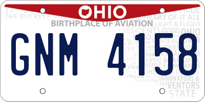 OH license plate GNM4158