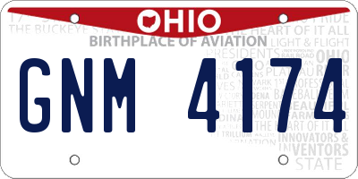 OH license plate GNM4174