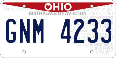 OH license plate GNM4233