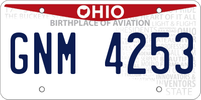 OH license plate GNM4253