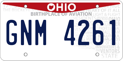 OH license plate GNM4261