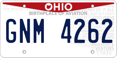 OH license plate GNM4262