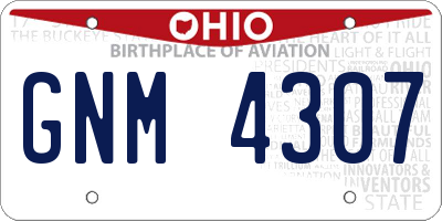 OH license plate GNM4307
